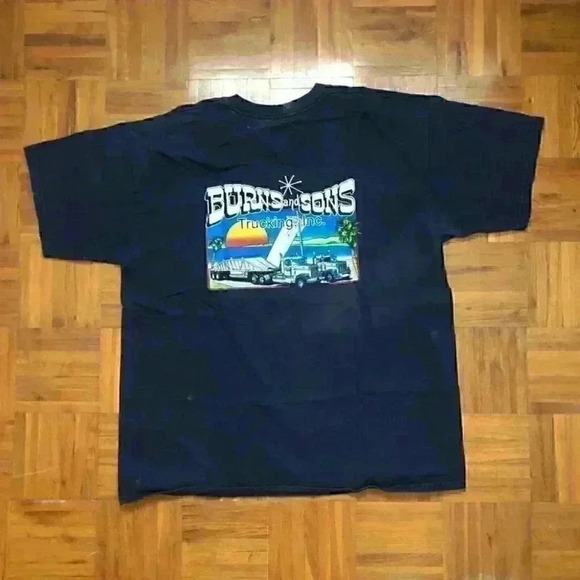 VTG #trucking #vtgtrucking burns and sons log mens t-shirt XL - Picture 3 of 5